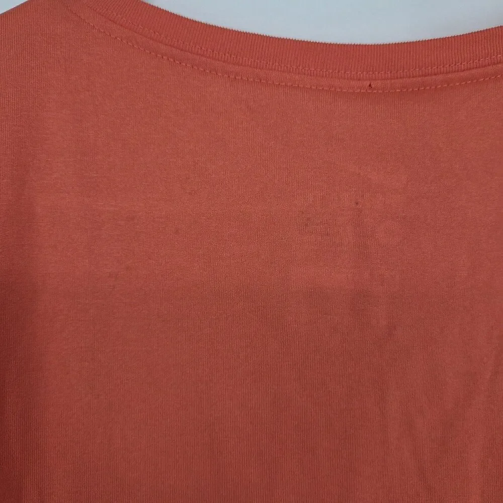 Nike Dri-FIT Womens Lot 2 Long Sleeve V-Neck Athletic T-Shirt Sz M Gray Orange